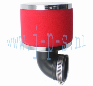 SCHUIMFILTER KORT 90 GRADEN 35MM AANSLUITING ROOD R.G.D