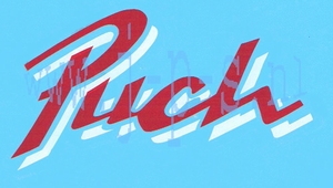 STICKER NAAM PUCH SCHRIJFLETTERS ROOD/WIT
