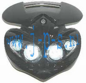 KOPLAMPSPOILER 4X HALOGEENLAMP ZWART TYPE MANGA
