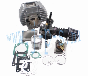 CILINDERKIT 70CC 45MM+MEMBRAAN+SPRUITSTUK+CARBURATEUR. HRR