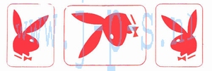 STICKERSET PLAYBOY 3 DELIG WIT / ROOD