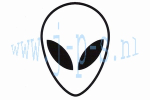 STICKER ALIEN HEAD WIT