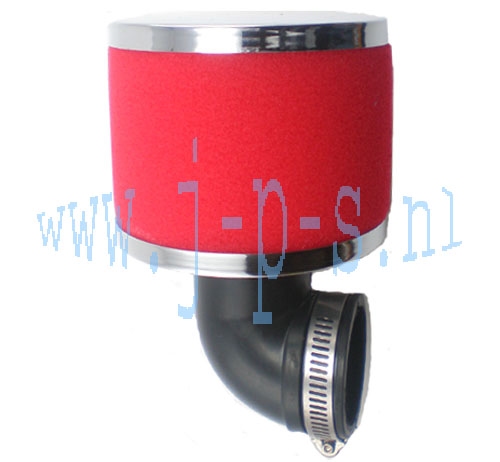 SCHUIMFILTER KORT 90 GRADEN 35MM AANSLUITING ROOD R.G.D