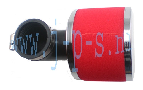 SCHUIMFILTER KORT 90 GRADEN 35MM AANSLUITING ROOD R.G.D