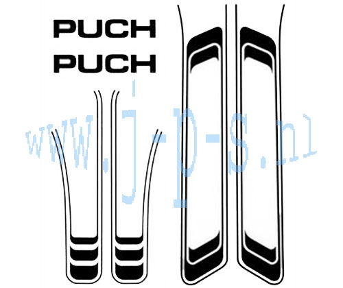 STICKERSET FRAME PUCH ZWART