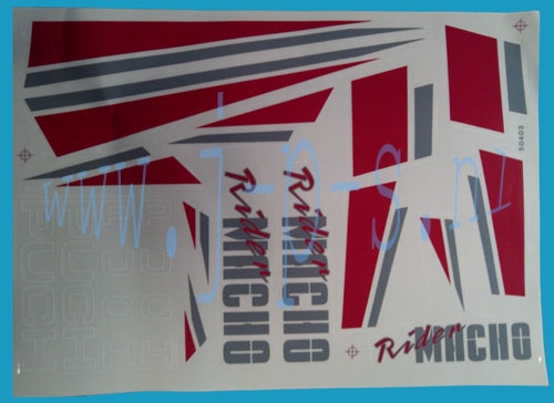 STICKERSET RIDERMACHO ROOD-GRIJS