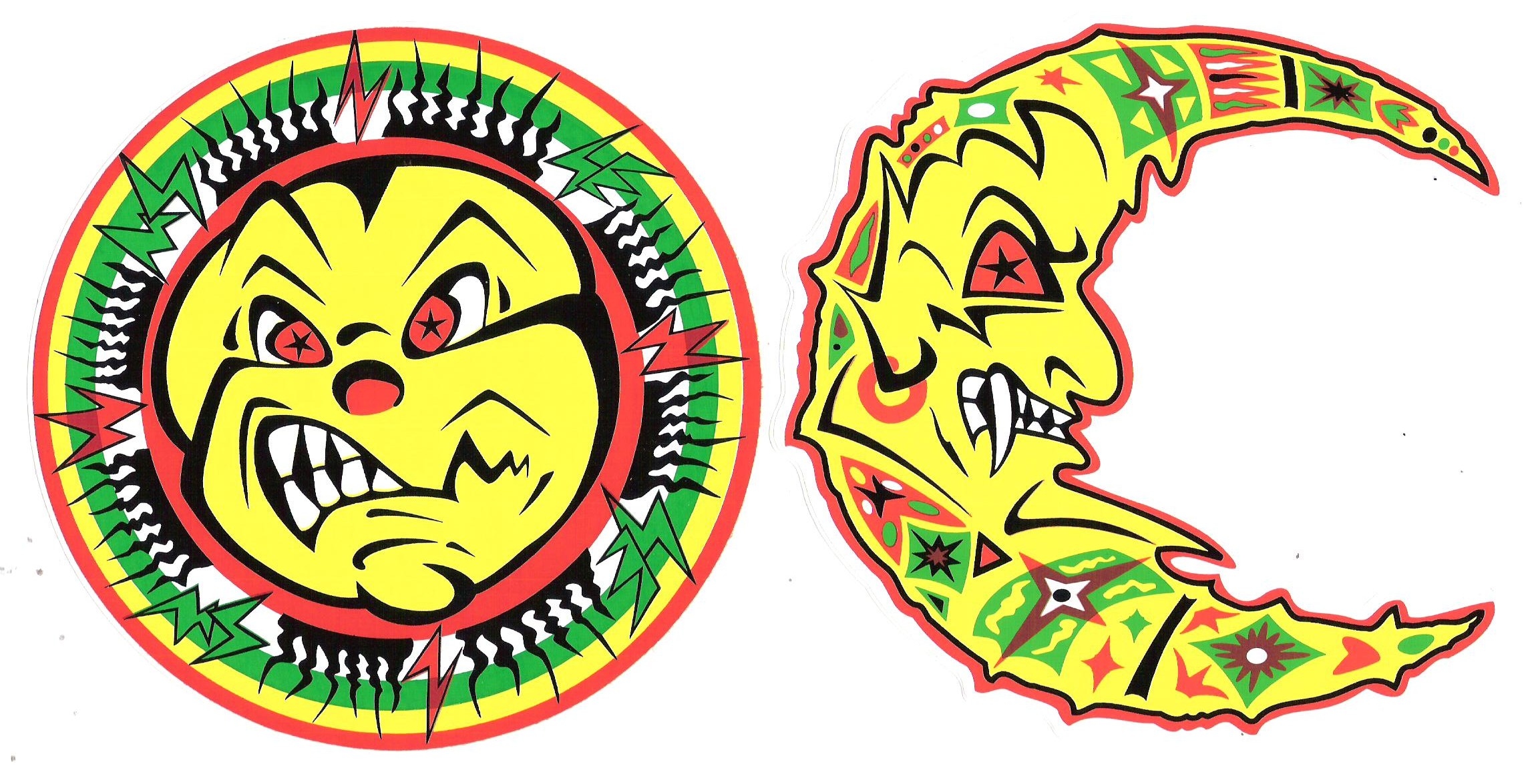 STICKERSET ROSSI ZON EN MAAN