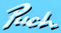 STICKER NAAM PUCH SCHRIJFLETTERS WIT/ZWART