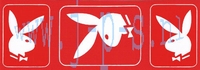 STICKERSET PLAYBOY 3 DELIG ROOD / WIT